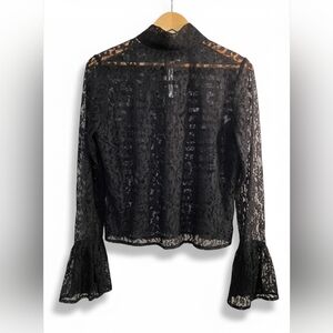 Mango Elegant Black Lace Blouse